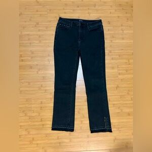DRIFTWOOD Women's Black Straight Leg Jeans with Stud Accents